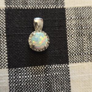 Elegant Silver Opal Pendant